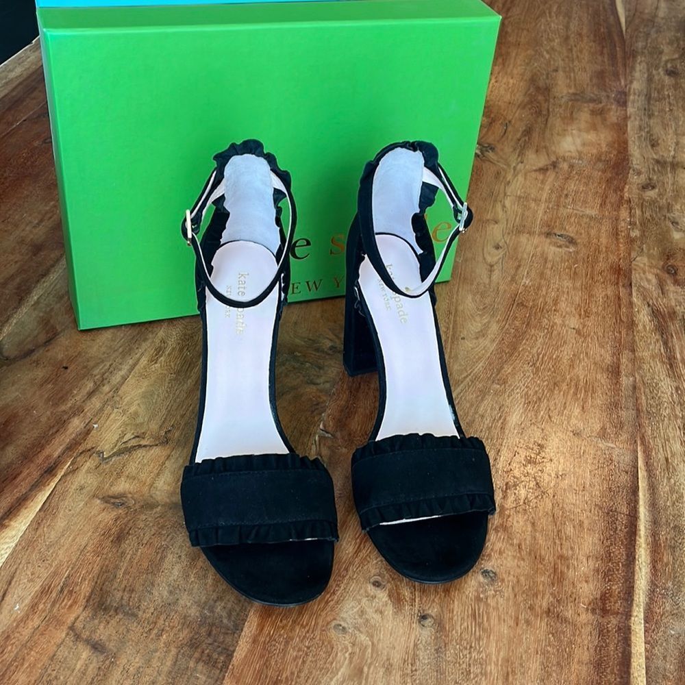 Kate Spade Black Suede Sandals, Size 8.5